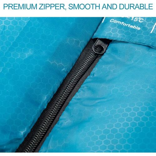 Bessport Sleeping Bag for Adults, 40℉ Winter Warm & Cold Weather 3 4 Season Sleeping Bag, Lightweight and Water Repellent for Backpacking, Camping, Hiking