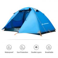 Bessport BISINNA 2 Person Camping Tent Ourdoor Lightweight Waterproof Easy Setup Two Doors 3 Season Double Layer Instant Backbacking Tent for Camping Backpacking Hiking Travelling Hunting w