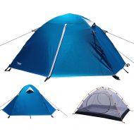 Bessport Luxe Tempo 2 Person Tents for Camping Backpacking 3-4 Season 2 Doors 2 Vestibules Blue