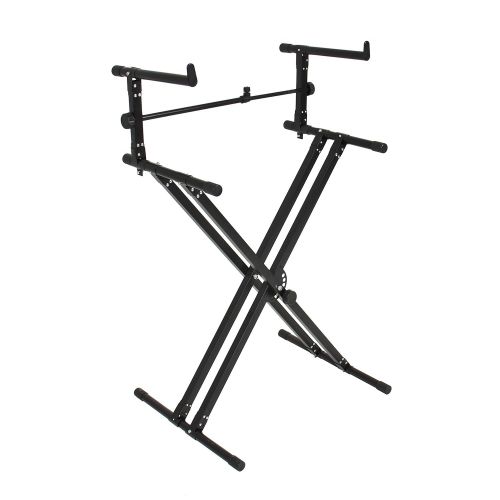  Best Choice Products 2-Tier X-Style Adjustable Dual Electronic Piano Keyboard Stand (Black)