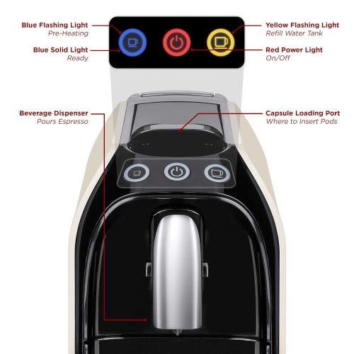  Best Choice Products Automatic Programmable Espresso Single-Serve Coffee Maker Machine w/Interchangeable Side Panels, Nespresso Pod Compatibility, 2 Brewer Settings, Energy Efficie