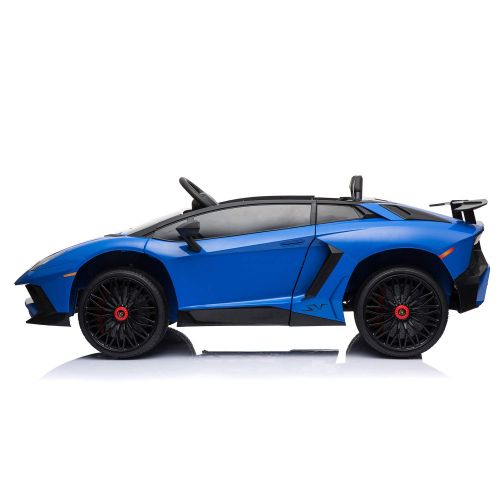  Best 12V Electric Ride On Car with 2.4G Remote Control, 2019 Latest Model Aventador SV Roadster LP750-4 with Openable Doors, MP3, USB -Blue