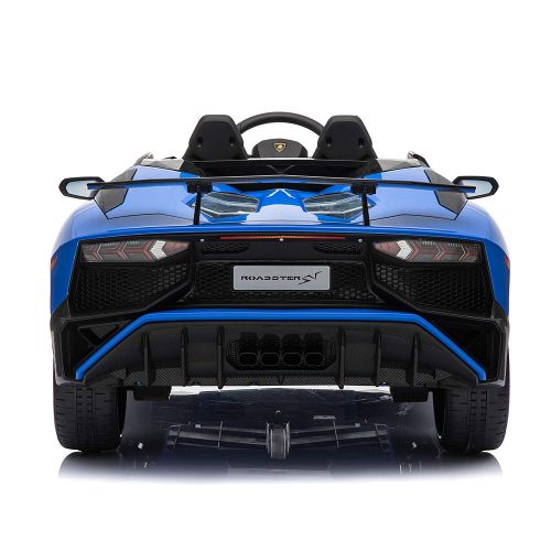  Best 12V Electric Ride On Car with 2.4G Remote Control, 2019 Latest Model Aventador SV Roadster LP750-4 with Openable Doors, MP3, USB -Blue