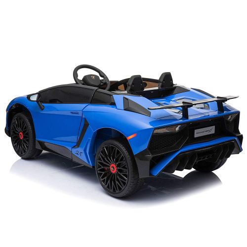  Best 12V Electric Ride On Car with 2.4G Remote Control, 2019 Latest Model Aventador SV Roadster LP750-4 with Openable Doors, MP3, USB -Blue