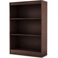 Best Care LLC 3-Shelf Bookcase, Multiple Finishes, Home and Office Furniture, Contemporary Style, Two Adjustable Shelves, Bookcase, Shelving, Bookshelf, Open Storage Unit, BONUS e-book (Chocolat