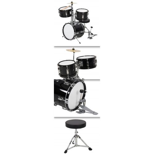  Best Choice Products Kids Drum Set 3 Pc 13 Beginners Complete Set with Throne, Cymbal and More- Blue