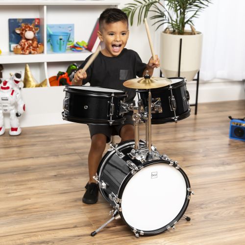  Best Choice Products Kids Drum Set 3 Pc 13 Beginners Complete Set with Throne, Cymbal and More- Blue