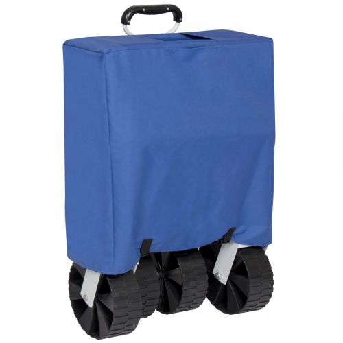  Best Choice Products Folding Utility Wagon Garden Beach Cart W All-Terrain Wheels- Blue