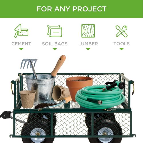  Best Choice Products 400lb Steel Garden Cart w Handle