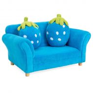 Best Choice Products Kids Living Room Armrest Sofa Chair Lounge Set w 2 Cushions - Blue