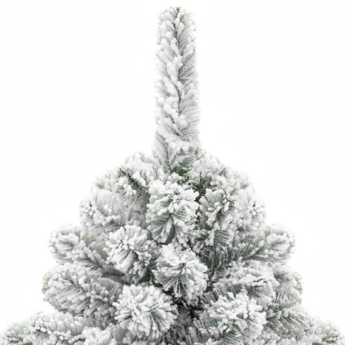  Best Choice Products 6ft Premium Snow Flocked Hinged Artificial Christmas Pine Tree Festive Holiday Decor w Sturdy Metal Stand - Green