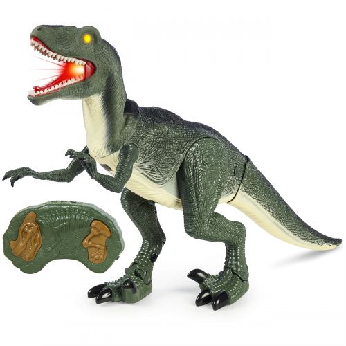  Best Choice Products Remote Control Velociraptor RC Walking Dinosaur Lights & Sounds Kid Pet Toy Animal