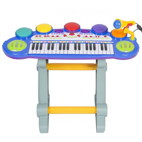  Best Choice Products 37-Key Kids Electronic Piano Keyboard w Record and Playback, Microphone, Synthesizer, Stool - Pink