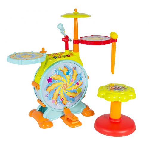  Best Choice Products Kids Electronic Toy Drum Set with Adjustable Sing-along Microphone and Stool