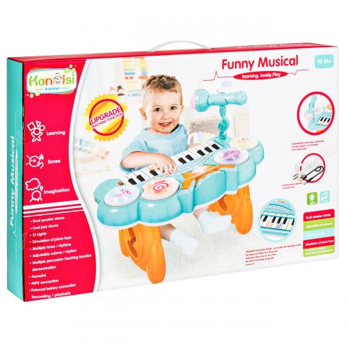  Best Choice Products 24-Key Kids Toddler Educational Learning Musical Electronic Keyboard w Lights, Drums, Microphone, MP3, Demo Songs, Teaching Mode - Blue