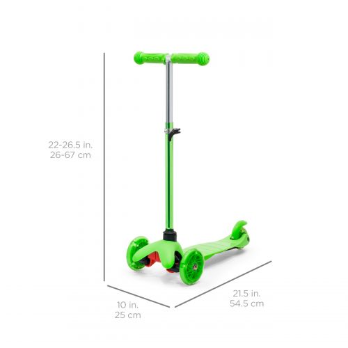  Best Choice Products Kids Mini Kick Scooter w Light-Up Wheels and Height Adjustable T-Bar - Green