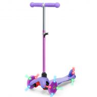 Best Choice Products Kids Mini Kick Scooter w Light-Up Wheels and Height Adjustable T-Bar - Purple