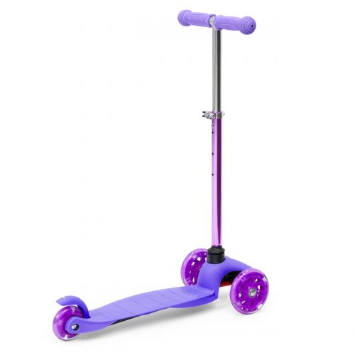  Best Choice Products Kids Mini Kick Scooter w Light-Up Wheels and Height Adjustable T-Bar - Purple