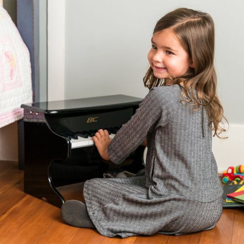  Best Choice Products Kids Toddler Educational Learn-To-Play Mini Piano Musical Instrument Keyboard Toy w/ Key Note Stickers, Music Book, 25 Full Size Keys - Black
