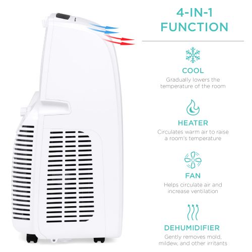  Best Choice Products 14,000 BTU Portable Air Conditioner Cooling & Heating Unit w/ Remote Control, Window Kit