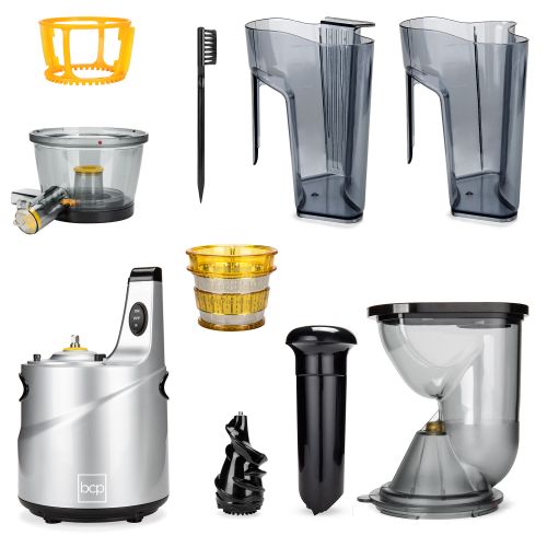  Best Choice Products 150W 60RPM Whole-Food Slow Masticating Cold Press Juicer Extractor for Fruits, Vegetables with 3in Wide Feeder Chute, Juice/Pulp Jug, Drip-Free Cap, Safety Loc