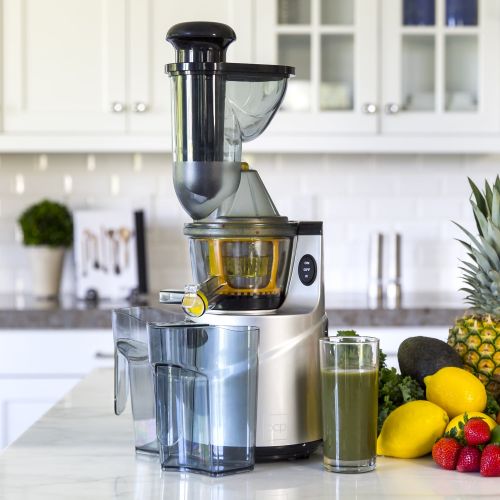  Best Choice Products 150W 60RPM Whole-Food Slow Masticating Cold Press Juicer Extractor for Fruits, Vegetables with 3in Wide Feeder Chute, Juice/Pulp Jug, Drip-Free Cap, Safety Loc