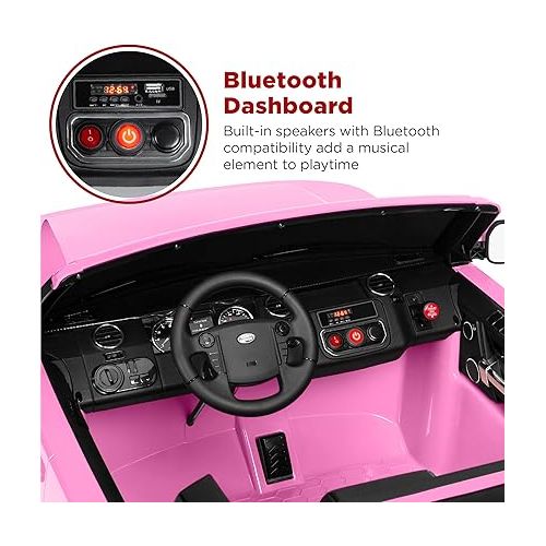  Best Choice Products 12V 3.7 MPH 2-Seater Licensed Land Rover Ride On Car Toy w/Parent Remote Control, MP3 Player - Pink