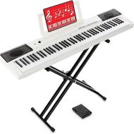 Best Choice Products 88-Key Full Size Digital Piano Electronic Keyboard Set for All Experience Levels w/Semi-Weighted Keys, Stand, Sustain Pedal, Built-In Speakers, 6 Voice Settings - White