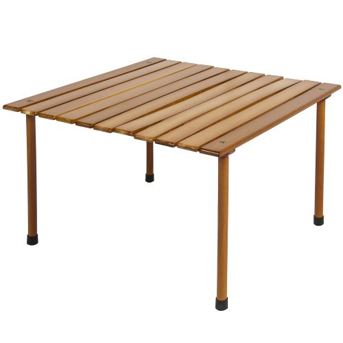  Best Choice Products 28x28in Foldable Outdoor/Indoor All-Purpose Wooden Table for Picnics, Camping, Beach, Patio w/ Carrying Case