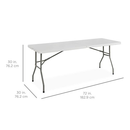  Best Choice Products Best ChoiceProducts Folding Table Portable Plastic Indoor Outdoor Picnic Party Dining Camp Tables, 6
