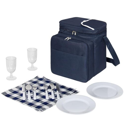  Best Choice Products 2-Person Insulated Picnic Bag Lunch Tote w/Flatware, Plates, Silverware - Blue