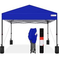 Best Choice Products 10x10ft 1-Person Setup Pop Up Canopy Tent Instant Portable Shelter w/ 1-Button Push, Case, 4 Weight Bags - Resort Blue