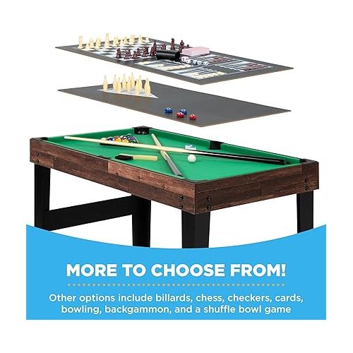  Best Choice Products 2x4ft 10-in-1 Combo Game Table Set for Home, Game Room, Friends & Family w/Hockey, Foosball, Pool, Shuffleboard, Ping Pong, Chess, Checkers, Bowling, and Backgammon