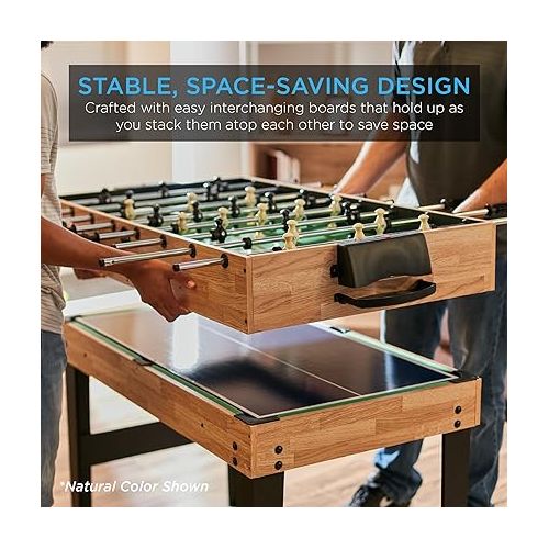  Best Choice Products 2x4ft 10-in-1 Combo Game Table Set for Home, Game Room, Friends & Family w/Hockey, Foosball, Pool, Shuffleboard, Ping Pong, Chess, Checkers, Bowling, and Backgammon