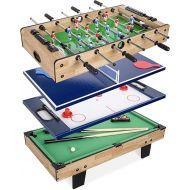 Best Choice Products 4-in-1 Multi Game Table, Childrens Combination Arcade Set for Home, Play Room, Rec Room w/Pool Billiards, Air Hockey, Foosball and Table Tennis