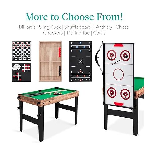  Best Choice Products 13-in-1 Combo Game Table Set for Home, Game Room, Friends & Family w/Ping Pong, Foosball, Basketball, Air Hockey, Archery, Chess, Checkers, Shuffleboard, Bowling