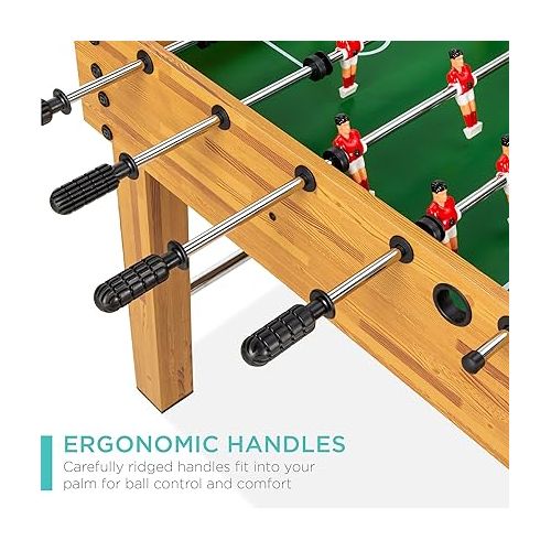  Best Choice Products 48in Competition Sized Foosball Table for Home, Game Room w/ 2 Balls, 2 Cup Holders