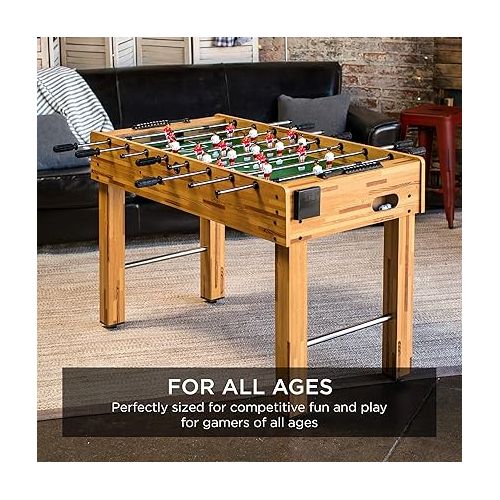  Best Choice Products 48in Competition Sized Foosball Table for Home, Game Room w/ 2 Balls, 2 Cup Holders