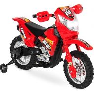 Best Choice Products Kids 6V Ride On Motorcycle w/Treaded Tires, Working Headlights, 2mph Top Speed, Training Wheels, Realistic Sounds, Music, Battery Charger - Red