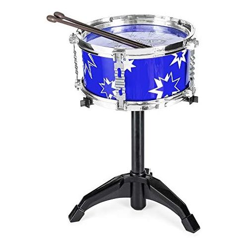  [아마존베스트]Best Choice Products 11-Piece Kids Starter Drum Set with Bass, Tom Drums, Snare, Cymbal, Stool, Blue