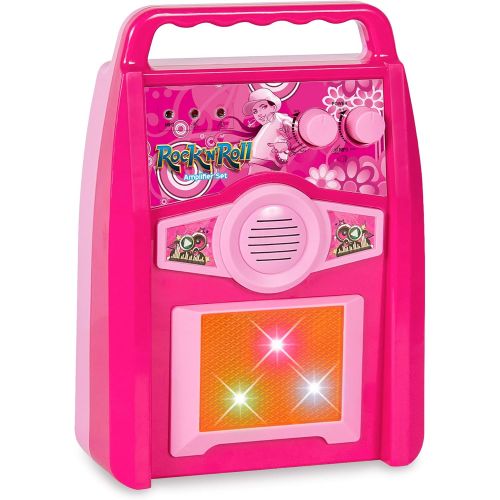  [아마존베스트]Best Choice Products Kids Electric Musical Guitar Toy Play Set w/ 6 Demo Songs, Whammy Bar, Microphone, Amp, AUX - Pink