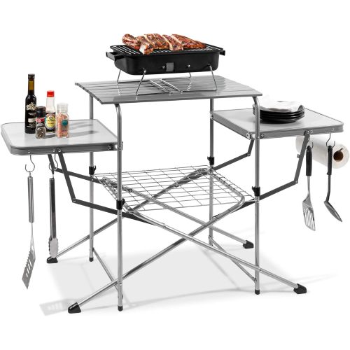  Best Choice Products Portable Outdoor Folding Camping Grilling Table w/Carrying Case