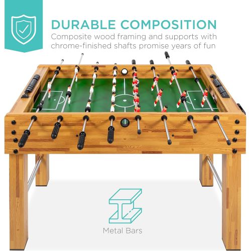  [아마존베스트]Best Choice Products 48-Inch Competition Sized Foosball Table w/ 2 Balls, 2 Cup Holders, Natural