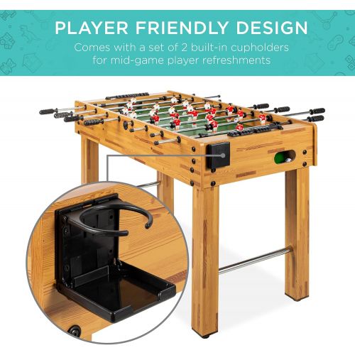  [아마존베스트]Best Choice Products 48-Inch Competition Sized Foosball Table w/ 2 Balls, 2 Cup Holders, Natural