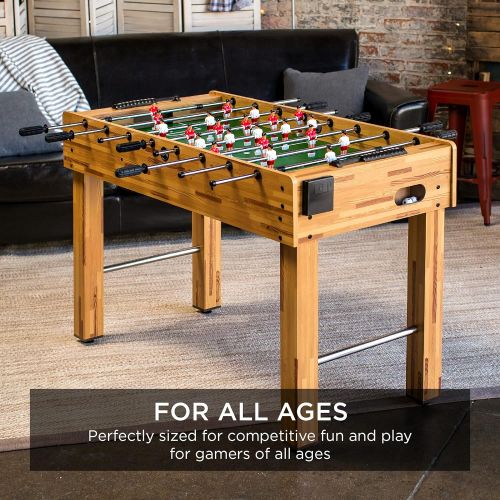  [아마존베스트]Best Choice Products 48-Inch Competition Sized Foosball Table w/ 2 Balls, 2 Cup Holders, Natural