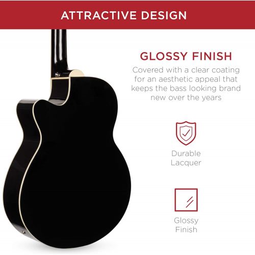  [아마존베스트]Best Choice Products Acoustic Electric Bass Guitar - Full Size, 4 String, Fretted Bass Guitar - Black