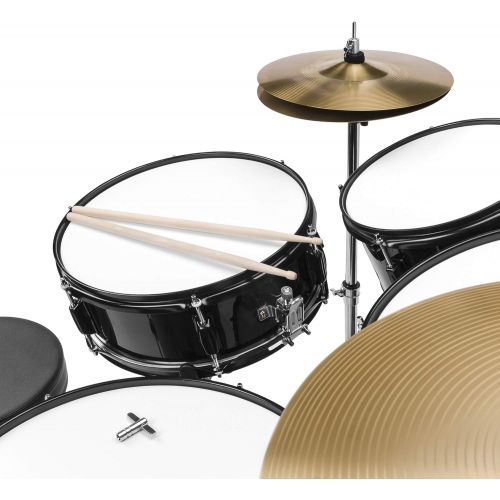  [아마존베스트]Best Choice Products 5-Piece Full Size Complete Adult Drum Set w/ Cymbal Stands, Stool, Drum Pedal, Sticks, Floor Tom (Black)