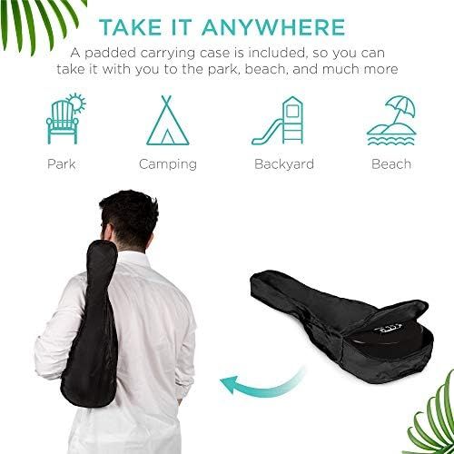  [아마존베스트]Best Choice Products 21in Acoustic Soprano Basswood Ukulele Starter Kit w/Nylon Carrying Gig Bag, Strap, Colorful Picks, Polishing Cloth, Clip-On Digital Tuner, Extra String - Blac