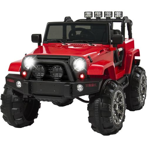  BEST CHOICE PRODUCTS Best Choice Products 12V Ride On Car Truck w Remote Control, 3 Speeds, Spring Suspension, LED Light - Red