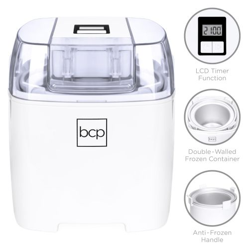  BEST CHOICE PRODUCTS Best Choice Products 1.5L Homemade Soft Serve Ice Cream Maker Machine wLCD Timer, Freezer Bowl, Mixing Paddle, Spoon